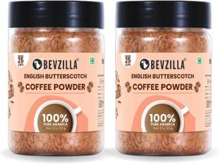 Bevzilla Instant Coffee Powder Pack of 2 - English Butterscotch 100 Gms, Strong Coffee Instant Coffee