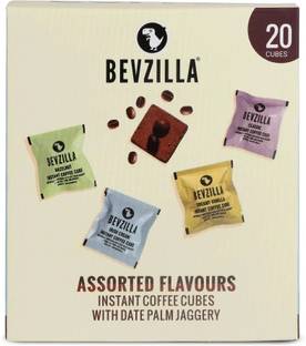 Bevzilla 20 Instant Coffee Cubes Pack with Organic Date Palm Jaggery (Assorted) Instant Coffee