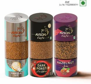 AVEON Cafe Vanilla Dark Roast Hazelnut Flavoured Coffee Combo (Pack of 3) Instant Coffee