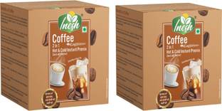 inesh Coffee 2 in 1 Hot & Cold premix 10 pouches in a box total 20 pouches set of 2 Instant Coffee