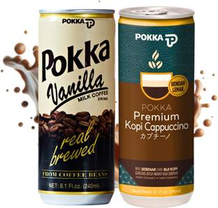 Pokka Vanilla Milk Coffee & Premium Cappuccino | Ready to Drink | No Preservatives Instant Coffee