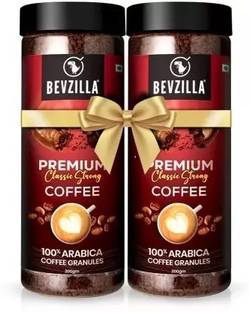 Bevzilla Pack of 2 100% Arabica Instant Premium Classic Strong Coffee Powder Instant Coffee