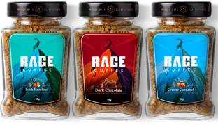 RAGE Coffee Combo Pack of 3 - Irish Hazelnut & Dark Chocolate & Creme Caramel Flavoured Coffee 50 Gms Each Instant Coffee