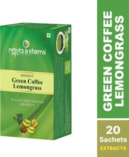 Roots & Stems Green Coffee Lemongrass Extracts Premix| Instant Mix with Probiotic for Fat Loss Instant Coffee