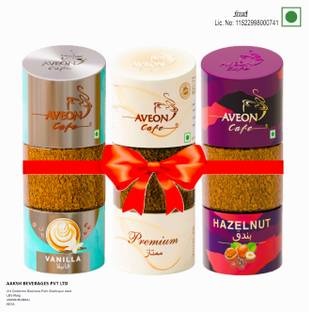 AVEON Cafe Vanilla, Premium & Hazelnut Flavoured Coffee Combo Instant Coffee