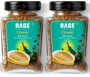 RAGE Premium Silk Blend Classic (Pack of 2) 60g each | 100% Pure Arabica Beans Instant Coffee