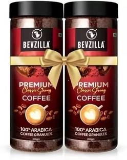Bevzilla Pack of 2 100% Arabica Instant Premium Classic Strong Coffee Powder Instant Coffee