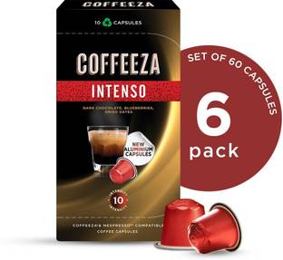 Coffeeza Intenso Coffee Capsules Pack of 60 Pods -Nespresso Compatible Coffee Capsules Pods Instant Coffee