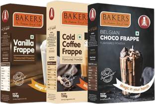 Bakers Cold Coffee Frappe Powder,Vanilla Frappe and Belgian Choco Frappe Powder Roast & Ground Coffee