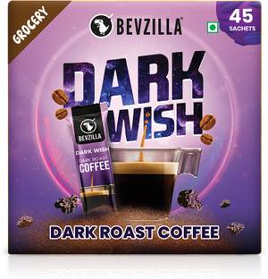 Bevzilla Instant Coffee Powder 45 Dark Wish (Black Roast) Instant Strong Coffee Sachets Instant Coffee
