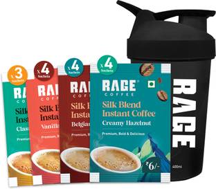 RAGE Silk Blend Assorted Sachets (Pack of 15) + Multi-purpose Shaker Instant Coffee