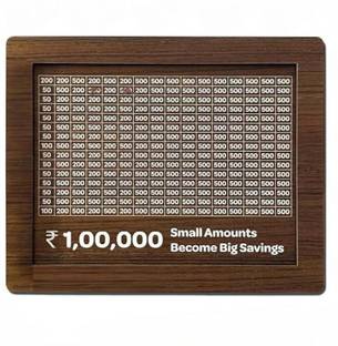 Gojeeva Wooden Money Saving Box Cash Saver Money Box with Counting Target Coin Bank Coin Bank