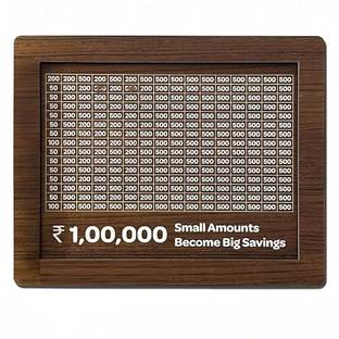 VIYOM Wooden Money Piggy Bank Cash Box