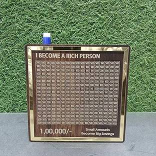 DHOR Wooden Piggy Bank for Kids & Adults with Savings Tracker Unique Goal | Coin Bank