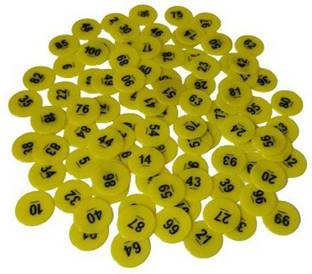 MOREL YELLOW PLASTIC ROUND SHAPE EMBOSSED PRINTED TOKEN FOR BOARD GAME 1 TO 100 COINS. Coin Bank