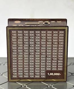 Shivucrafts Wooden Box for Smart Coin Saving Coin Bank