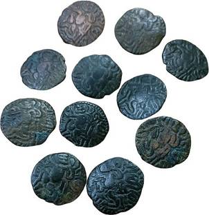 rbf CHOLA 985-1014 AD ANCIENT INDIA RAJA RAJA CHOLA RARE COPPER **11**COIN Ancient Coin Collection