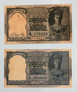 Tanishka 2 Different George 6th King 5 Rupee Combo This is Fancy Dummy Article(Pack of 2) Medieval Coin Collection