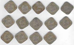 A1 International Rare British India George V 2 Annas 14 Different Year Coins Medieval Coin Collection