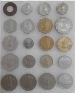 Hop n Shop Republic India 20 Different Types Of Coins 1 Pice to 50 Paisa 20 Numismatic Medieval Coin Collection