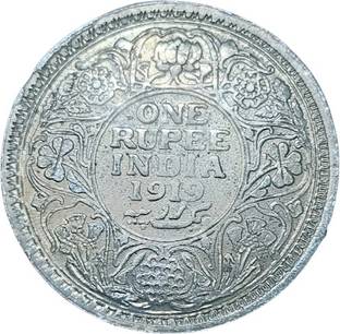 rbf RARE ONE RUPEE 1919 BRITISH INDIA 12 GRAM SILVAR COIN Medieval Coin Collection