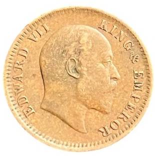 ANTIQUEWAY Rare 1907 Quarter Anna Ghost Impression on Reverse Edward VII British India Medieval Coin Collection