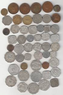 Sansuka 51 different Mughal Indian British Edward Victoria George Kings old coins Modern Coin Collection