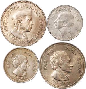 SHUBHCOINS Nehru Indira Combo, Extra Fine Condition, Collectable Gift for Kids Medieval Coin Collection