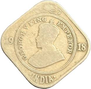 ANTIQUEWAY 2 Annas 1918 George V Extremely Rare British India Medieval Coin Collection