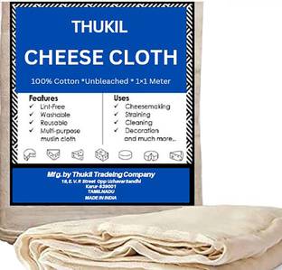 THUKIL Muslin Cheese Cloth - 1 Meter, Unbleached, Multipurpose Straining Fabric Sieve