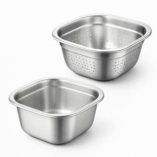 Kruvad Washing Basket Square Combo Collapsible Colander