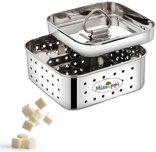 MISSIPPI Stainless Steel 650ml Square Shape Indian Paneer/Tofu Press Mould Maker Collapsible Strainer