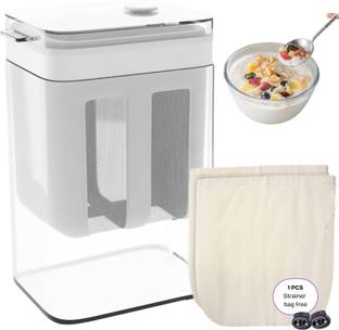 ambdded ambdded Hung Curd Strainer Box | Greek Yogurt & Curd Maker – 1400ml Steel Mesh Strainer