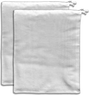 MAINDAIS Cotton Reusable Yogurt/Nut Milk Strainer Bag multipurpose use bag (2, White) Collapsible Strainer