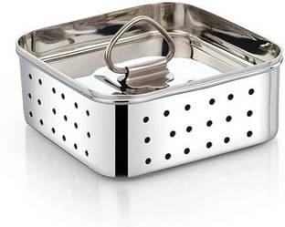 HASTI STEEL Hasti Stainless Steel Square Shape Indian Paneer/Tofu Press Mould Maker (250 Ml) Strainer