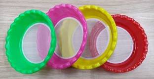 QUISTAL Multipurpose Plastic Flour/Atta Strainer, Sieves, Chalnis, Pack of 4, Multicolor Sieve