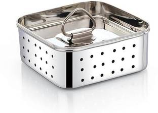 HASTI STEEL Hasti Stainless Steel Square Shape Indian Paneer/Tofu Press Mould Maker (350 Ml) Kitchen Tool Set