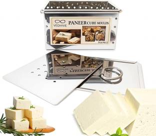 VEDHIVE Stainless Steel Paneer Maker 500 Ml – 11.5x8.5x6 cm | Made in India Strainer