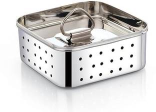 HASTI STEEL Hasti Stainless Steel Square Shape Indian Paneer/Tofu Press Mould Maker (350 Ml) Kitchen Tool Set