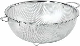 Freshome Stainless Steel Colander Fruits Vegetable Washing Rice Strainer 28.5x10cm Medium Colander