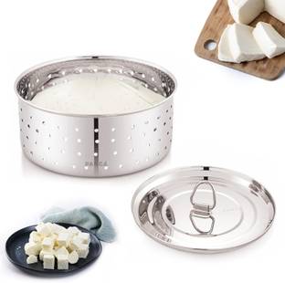 Panca Stainless Steel Round Paneer Maker Mould | Paneer Strainer 500ml,Tofu Maker Collapsible Strainer