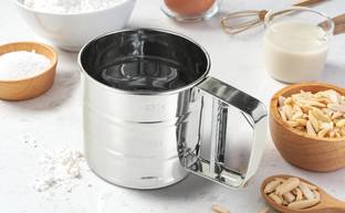 EKDANTAA Stainless Steel Flour Sifter for Baking Double Layer Fine Mesh Baking Sifter Sieve