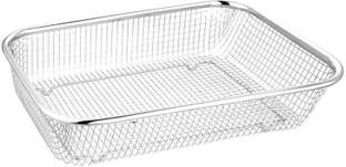 Aryamurti Drain Basket Steel Big Drip Tray Kitchen Drying Stand Mesh Sink Rectangle Basket Collapsible Strainer