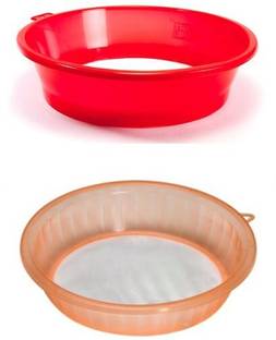 QUISTAL Durable Plastic Flour/Atta Strainer, Sieves, Hook Chalnis, Pack of 2, Multicolor Sieve