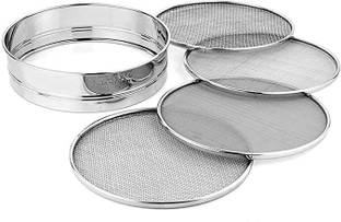 Kaushlendra 4 in 1 Stainless Steel Interchangeable Wheat Rice Atta Maida Sieve