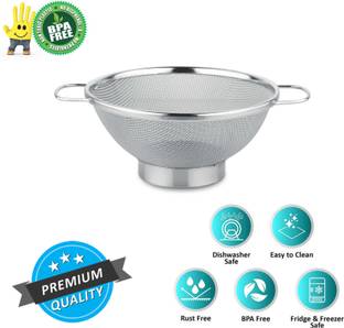 PRABHA Stainless Steel Wire Mesh Filter Colander Mesh Strainer Multipurpose Basket Collapsible Colander