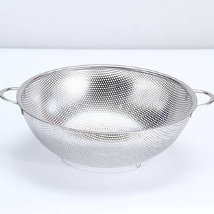 Freshome Round Stainless Steel Colander for Washing Vegetables Fruits Rice Strainer Large Colander