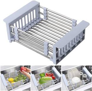 DZOVAG STAIINLESS STEEL KITCHEN SINK BASKET Collapsible Strainer