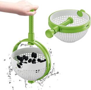 Edtepy Small Salad Spinner, Quick and Easy Rotating Drain Basket,Vegetable Fruit Dryer Collapsible Colander