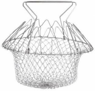 MAHI ENTERPRISE Chef Foldable Steam Basket Collapsible Deep Frying Basket
